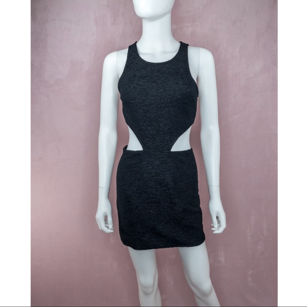 Minkpink Black Stretchy Bodycon Cutout Mini Dress Club Party Small